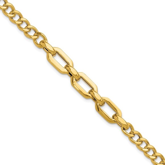 14k Yellow Gold Polished Fancy Link Bracelet